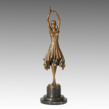 Dancer Statue Pretty Girl Bronze Sculpture, D. H. Chiparus TPE-360